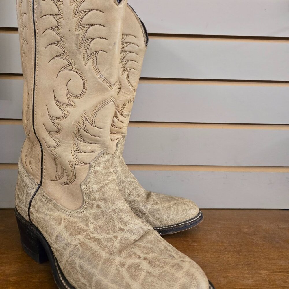 men's Exotic Genuine Elephant cowboy boot size 6 1/2